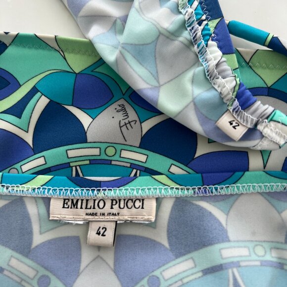 EMILIO PUCCI BLUE GREEN WHITE STRING BIKINI SIZE IT 42 / US 8 - Picture 13 of 17